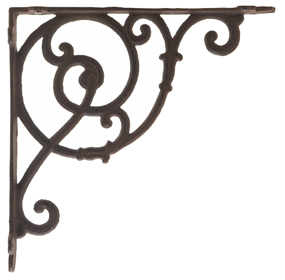Import Wholesales Decorative Cast Iron Wall Shelf Bracket Ornate Vine Rust 10...