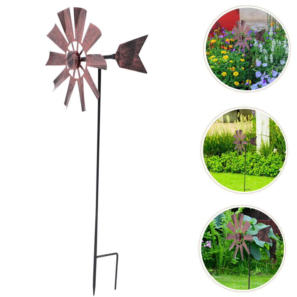 Iron Art Windmill Decorative Windmills Spinner Garden Sculpture Toy