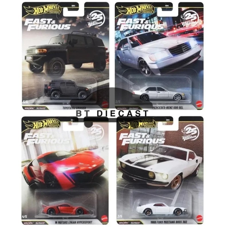 HOT WHEELS FAST & FURIOUS 25th ANNI. PREMIUM 2026 1/64 4 PIECES SET HNW46-956 N