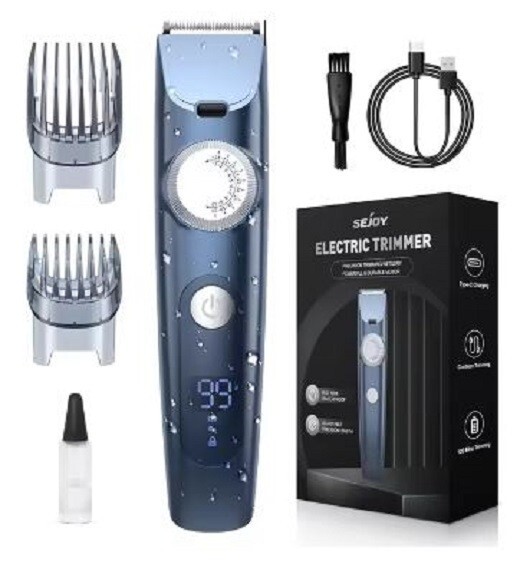 Adjustable Beard Trimmer for Men Cordless Hair Mustache Trimmer with LED Display