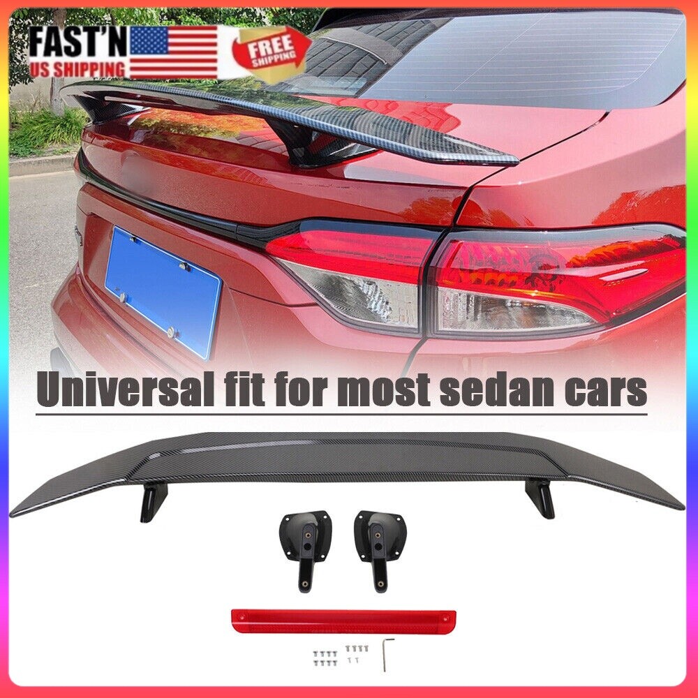 52 Inch Rear Trunk Spoiler Wing Universal Car Carbon Fiber