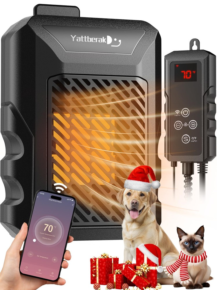 Smart Dog House Heater with APP Control & Adjustable Thermostat 41-113°F  