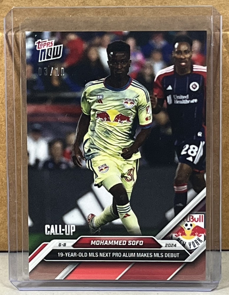 2024 Topps Now MLS #73 Mohammed Sofo NY Red Bulls Call-Up Red Parallel 3/10