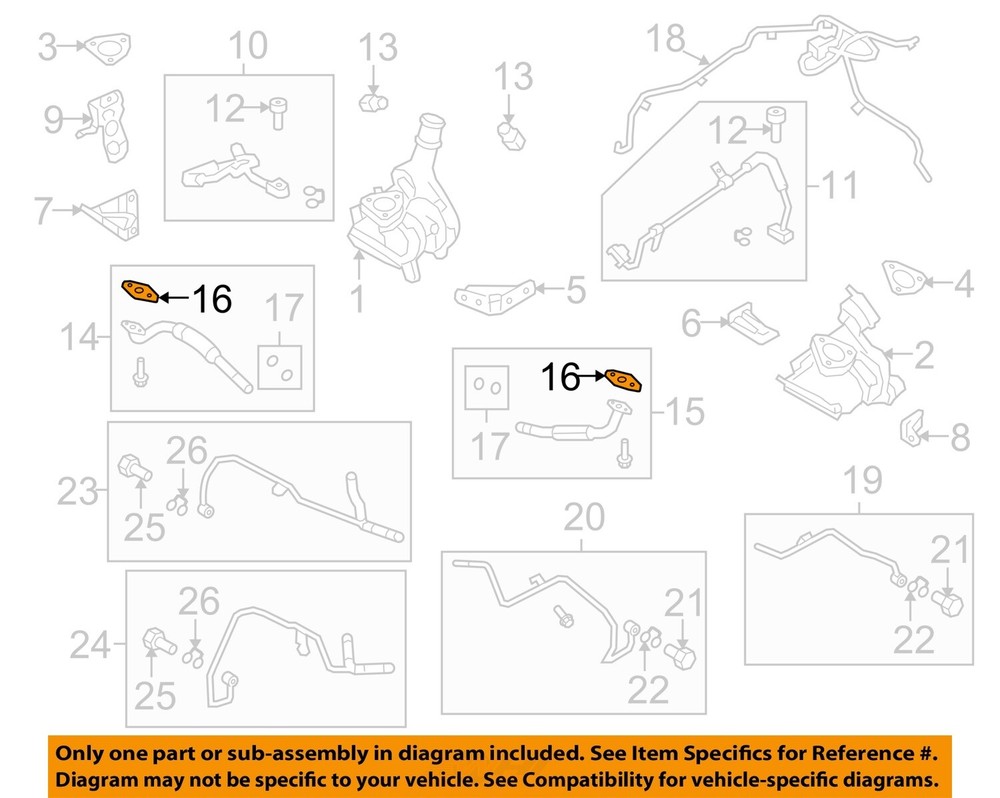 FORD OEM 10-19 Explorer Turbocharger Components-Lower Pipe Gasket AA5Z6N652A