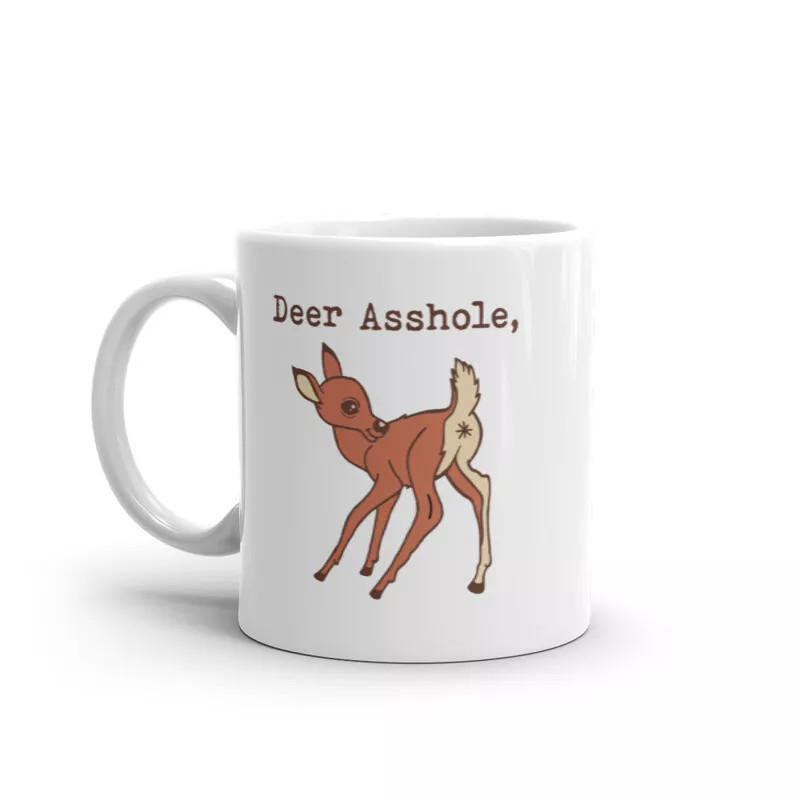 Taza Ciervo Divertida Ofensiva Pun Gráfico Novedad Taza de Café-11oz
