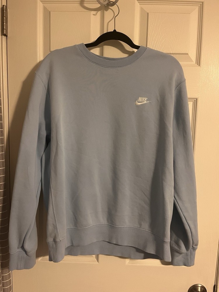 Nike Men's Light Blue Embroidered Logo Club Crewneck Pullover WORN ONCE