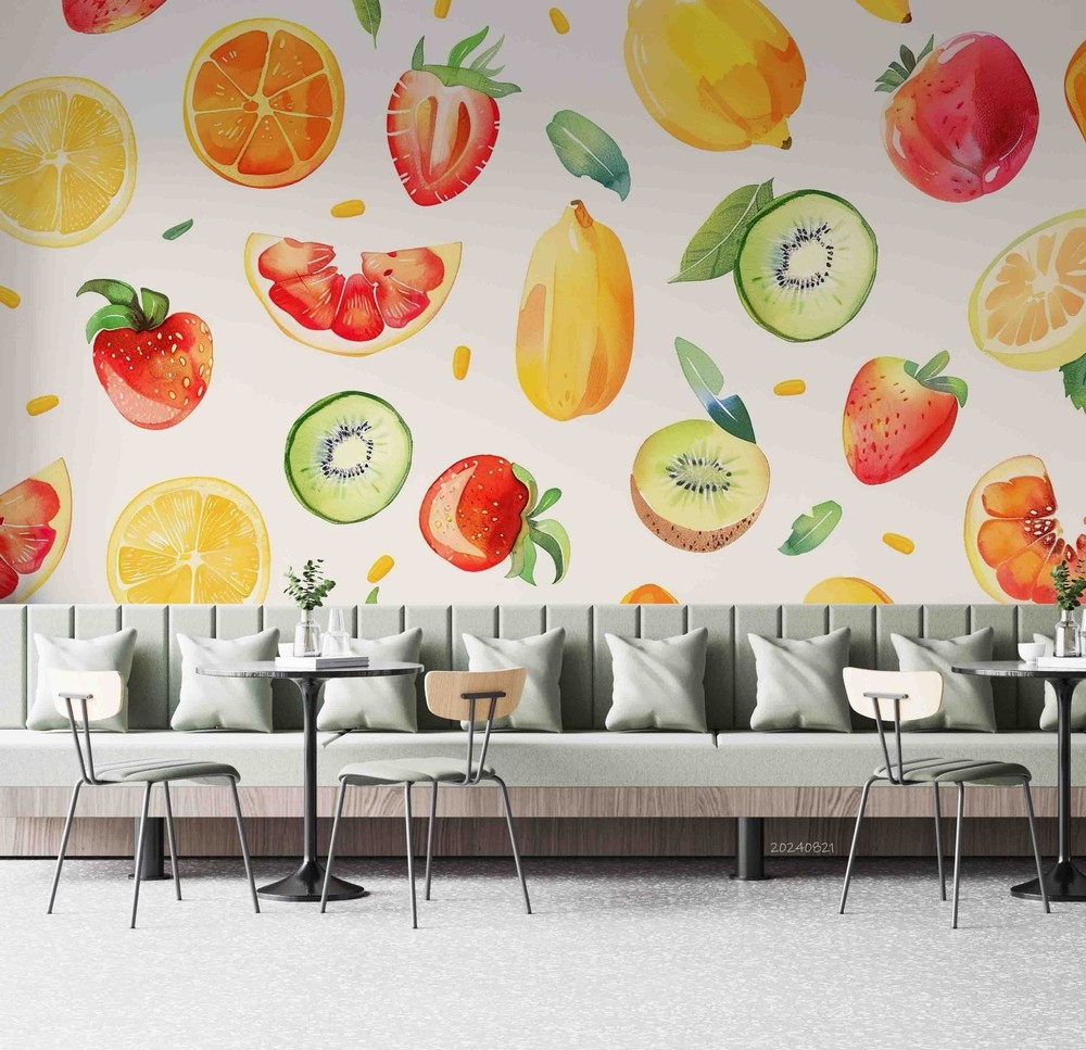 3D Fruit Watercolor Wall Murals Wallpaper Murals Wall Sticker 40