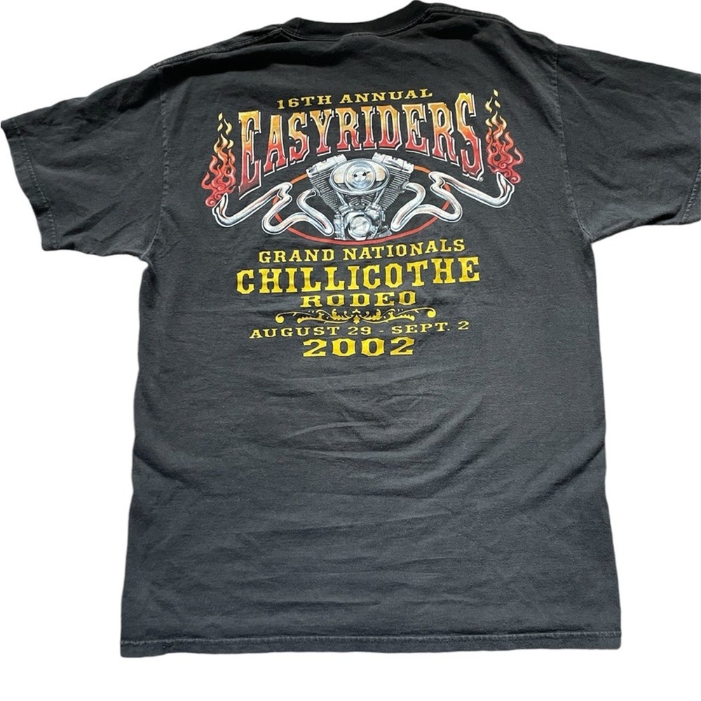 Hanes EasyRiders Mens Biker Tee Medium Y2K Vintage Rodeo 2002