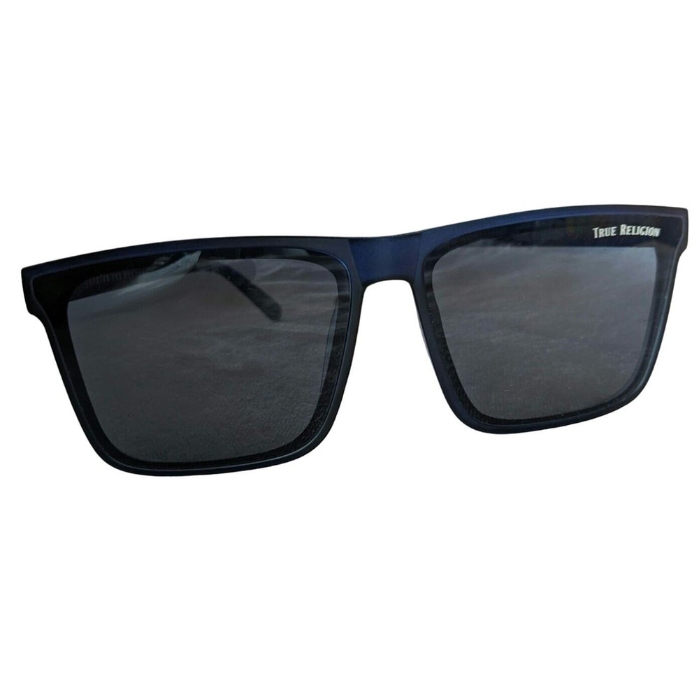 True Religion Dark Transparent Blue Square Edge Unisex Sunglasses