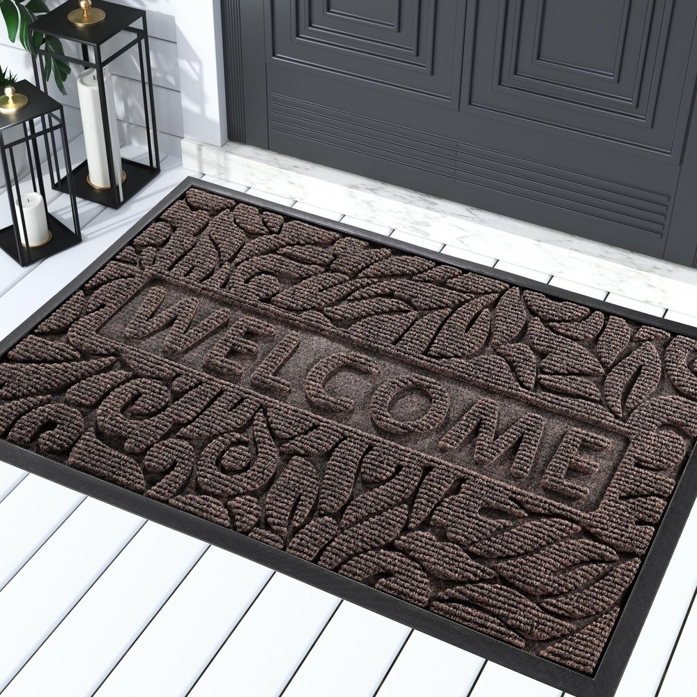 Yimobra Welcome Front Door Mat Outdoor, Heavy Duty Sturdy Non Slip Doormats, ...