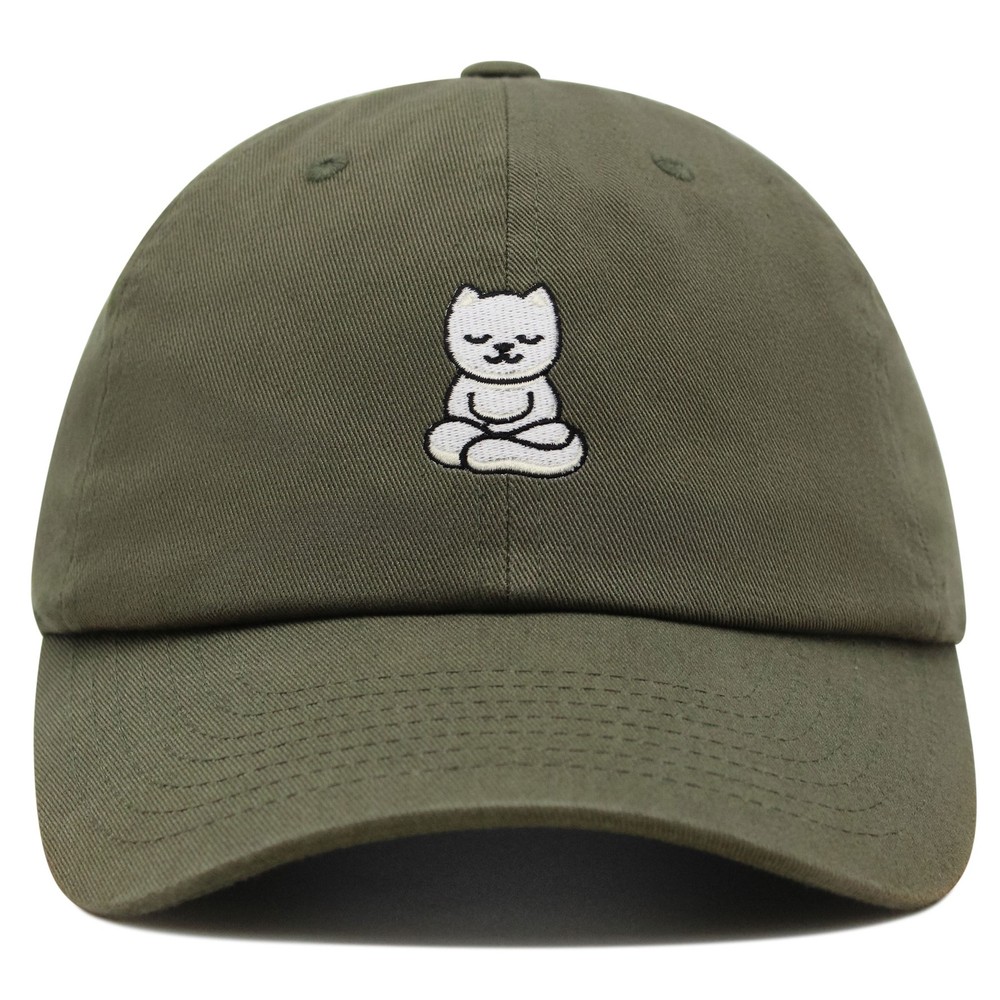 JPAK Meditating Cat Premium Dad Hat Premium Cotton Strapback Pet Animal Lover