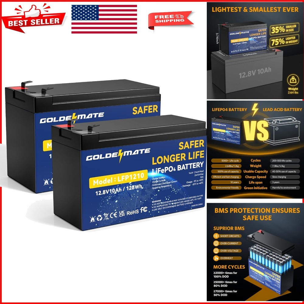 Safe & Lightweight 12V 10Ah Lithium Iron Phosphate Batteries for Critical Power