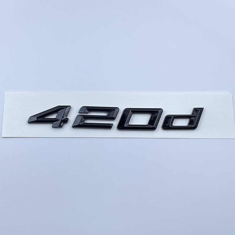GLOSS BLACK 420d REAR TRUNK LID NAMEPLATE BADGE EMBLEM STICKER Fits BMW 4 SERIES