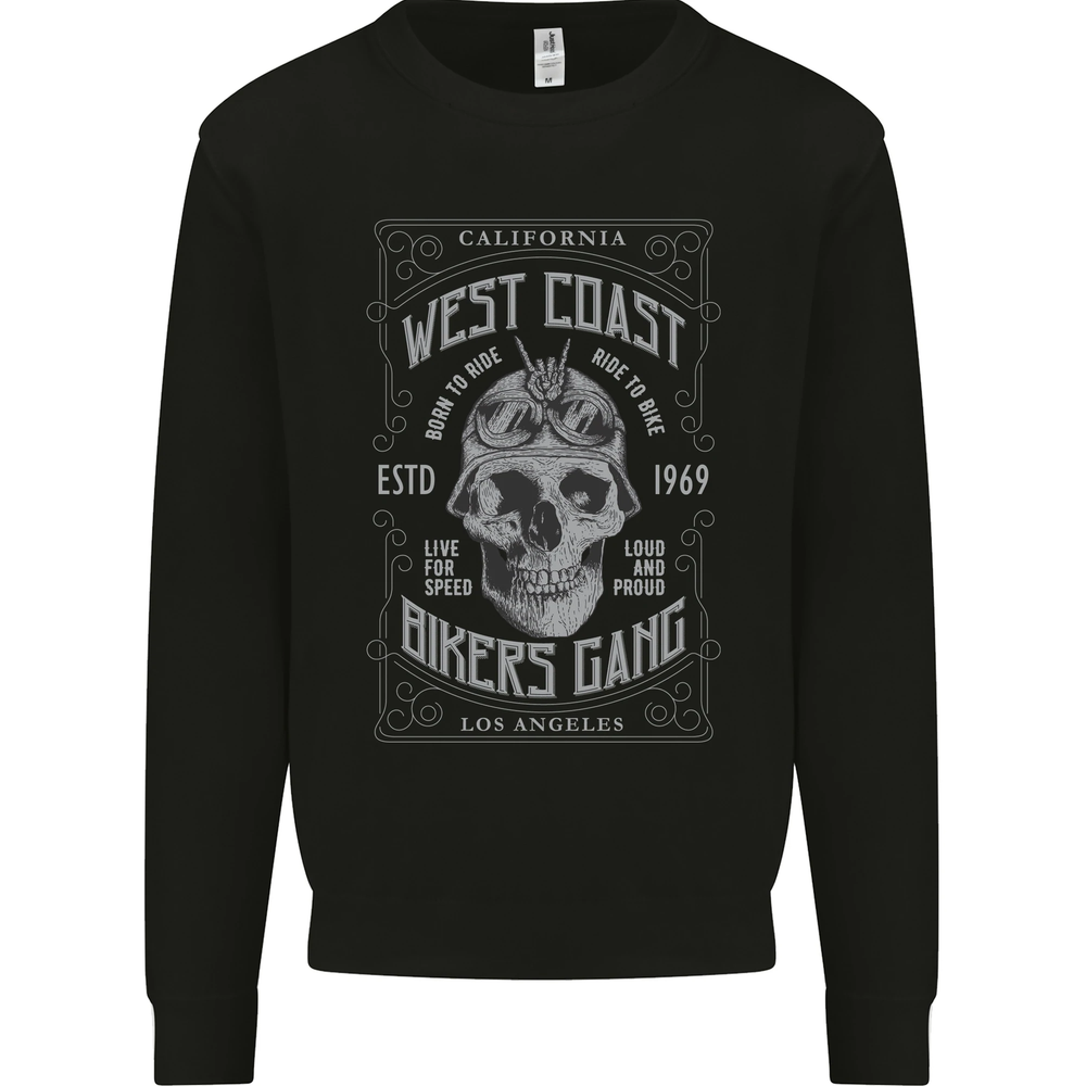 Bikers Gang Motorcycle Motorbike Skull Rock Mens Sweatshirt Jumper