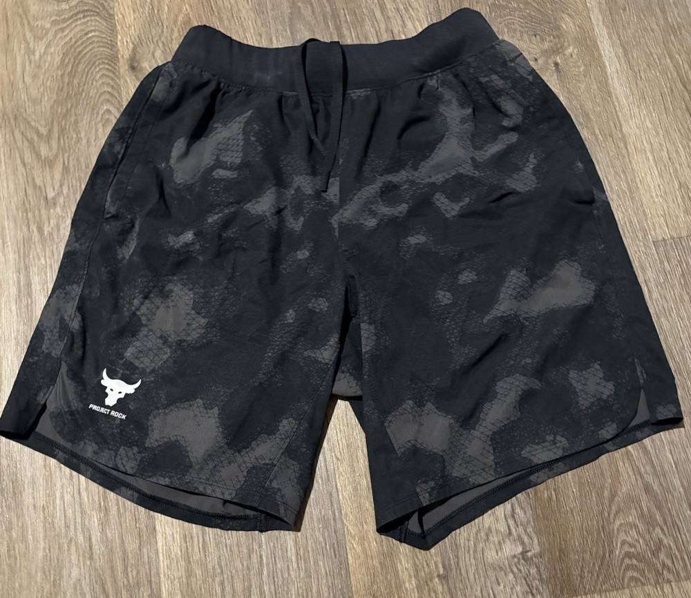Under Armour Project Rock Woven Printed Shorts Mens Medium