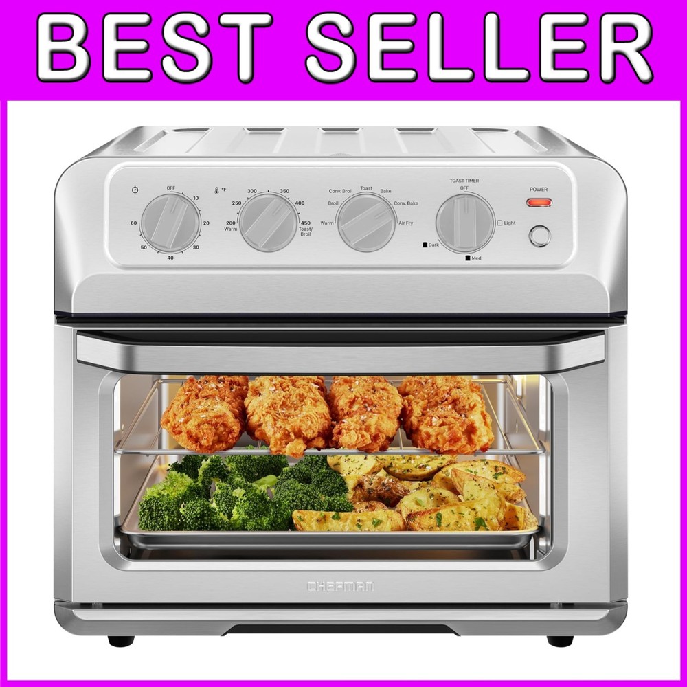 Effortless 7-in-1 Air Fryer Oven with 20 Qt Capacity & Dishwasher-Safe Parts