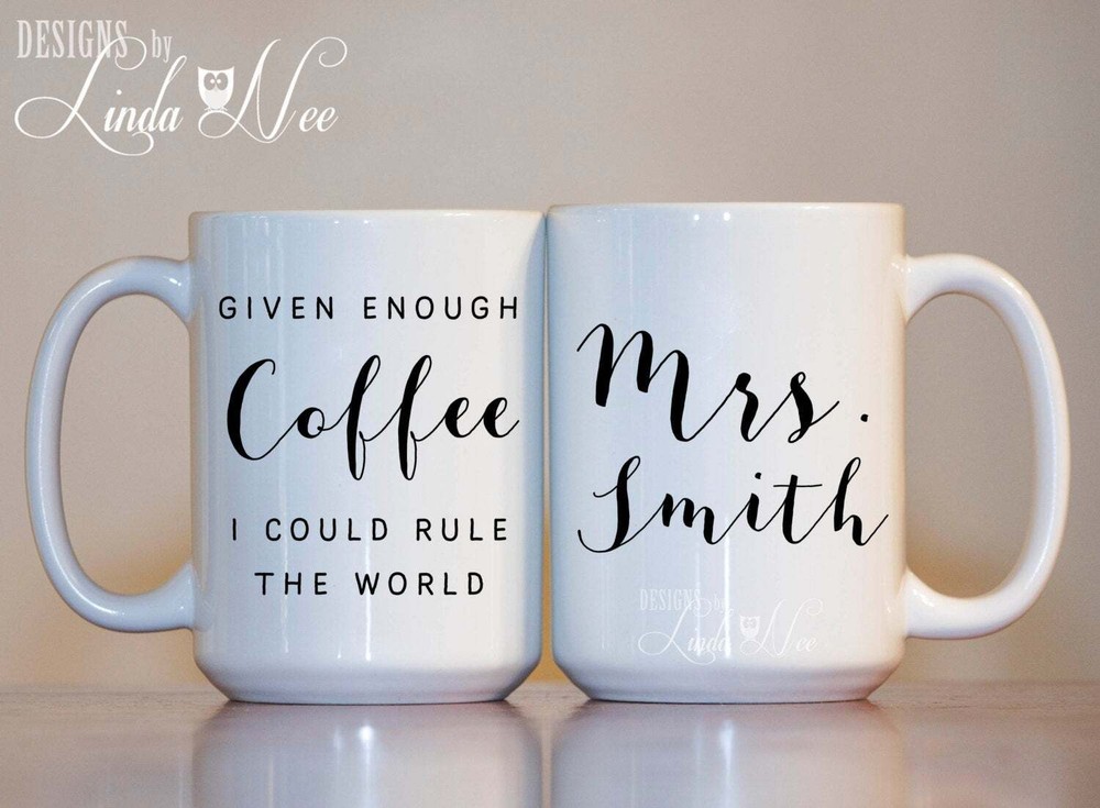 Personalized Mug ~ Given Enough Coffee I Could Rule The World Funny Coffee Mug