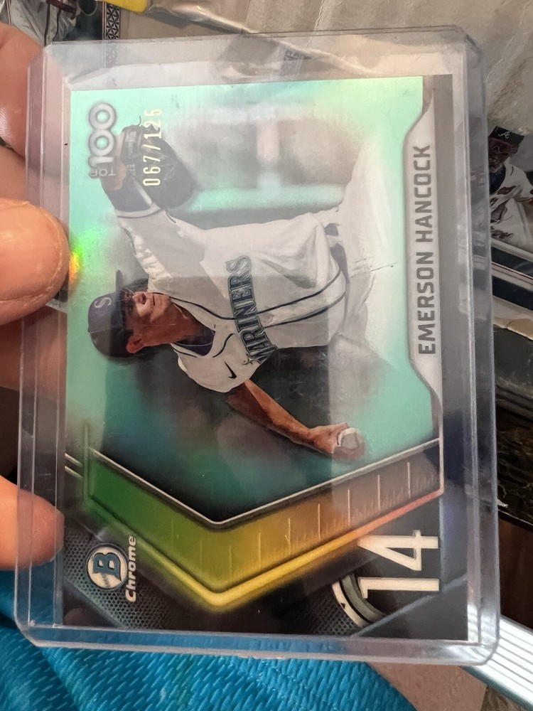 2022 Bowman Chrome Emerson Hancock⚡️AQUA REFRACTOR #d/125⚡️Mariners