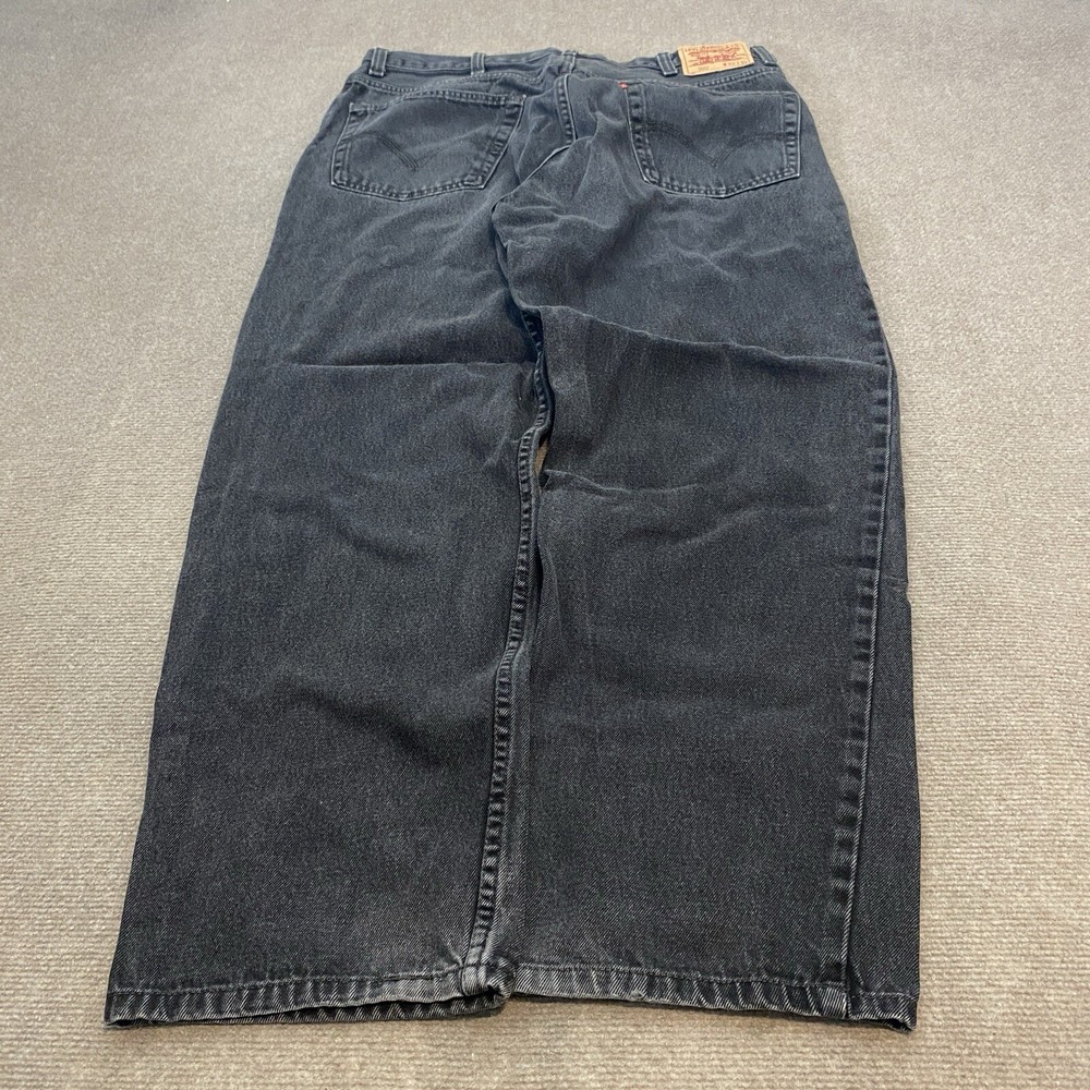 Vintage Levi's 550 Baggy Jeans Men's 38 Faded Black Distressed Y2K Denim