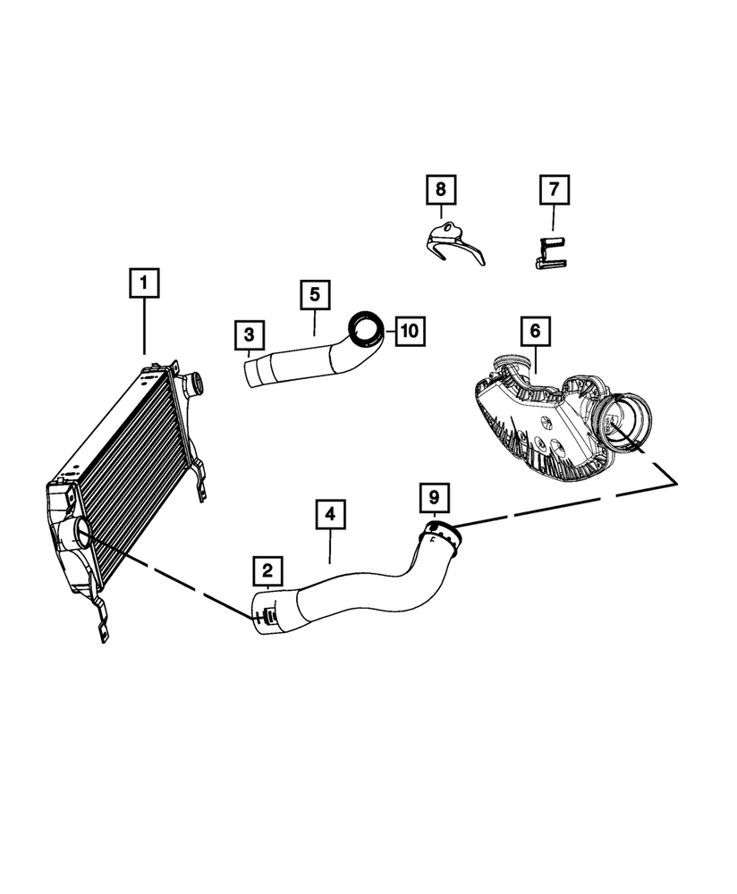 Genuine Mopar Charge Air Cooler Outlet Hose 55037961AB