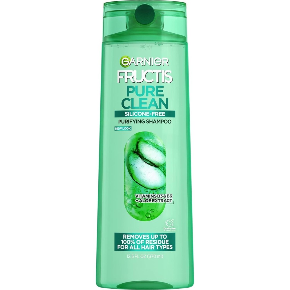 Garnier Fructis Pure Clean Purifying Shampoo, Silicone-Free, 12.5 Fl Oz, 1 Cou