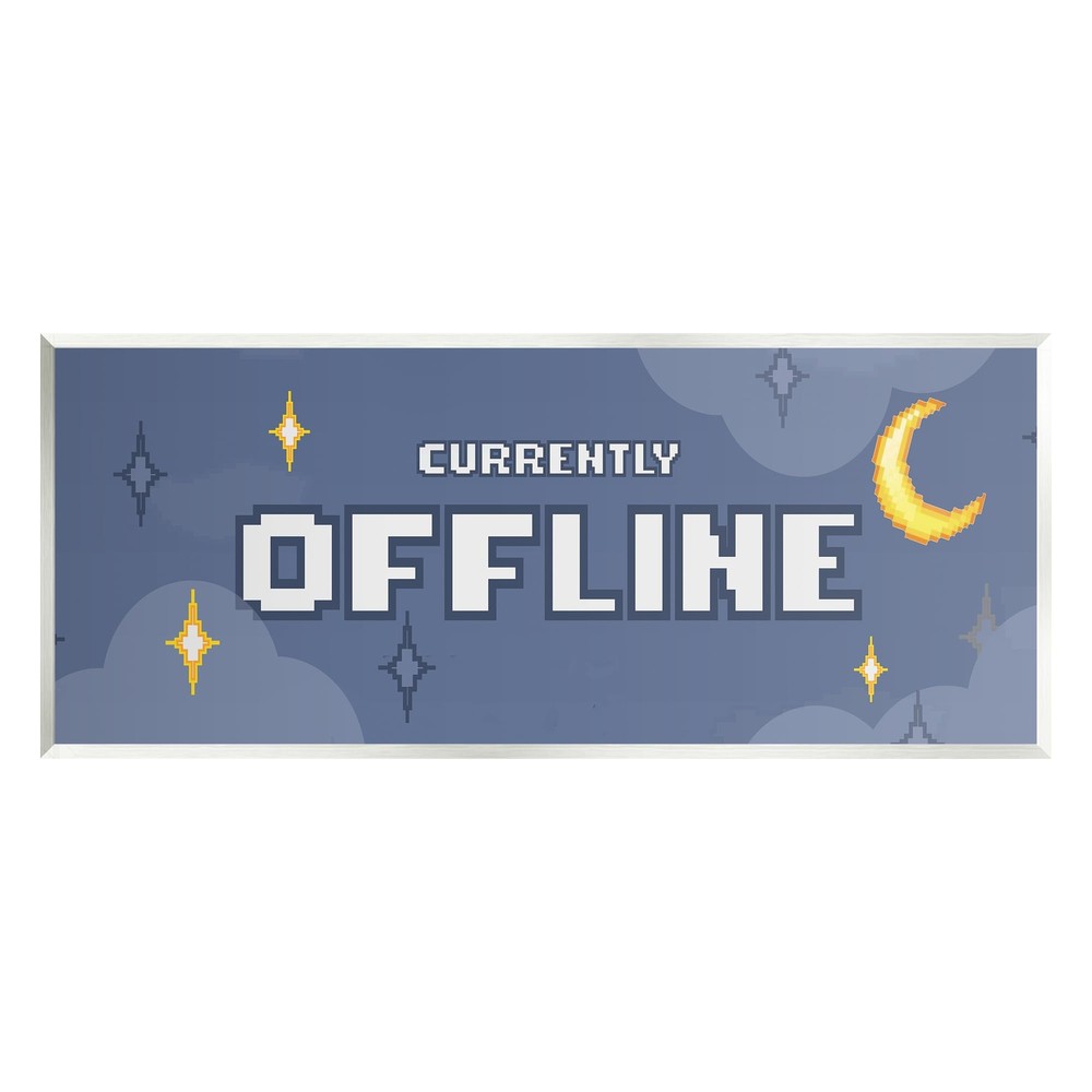 Currently Offline Gamer Wall Plaque Art Design by Lil' Rue