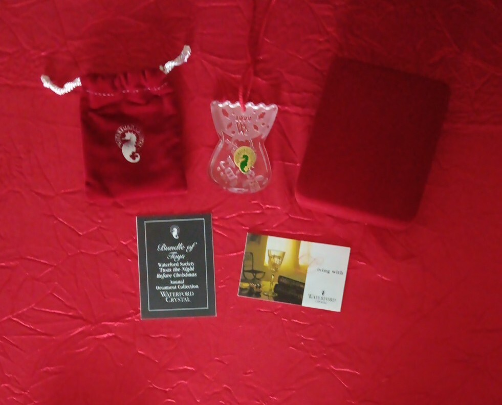 1999 Waterford Crystal Bundle of Toys Ornament Signed by Jim Leary