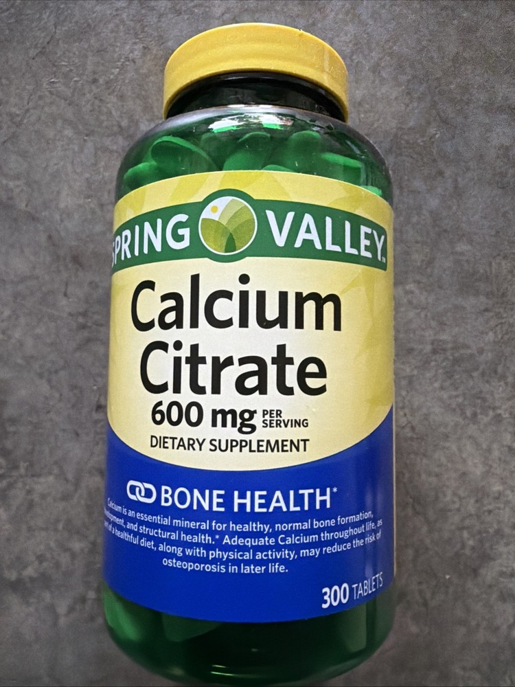 Spring Valley Calcium Citrate Tablets Bone Health Supplement 600 mg 300 Count