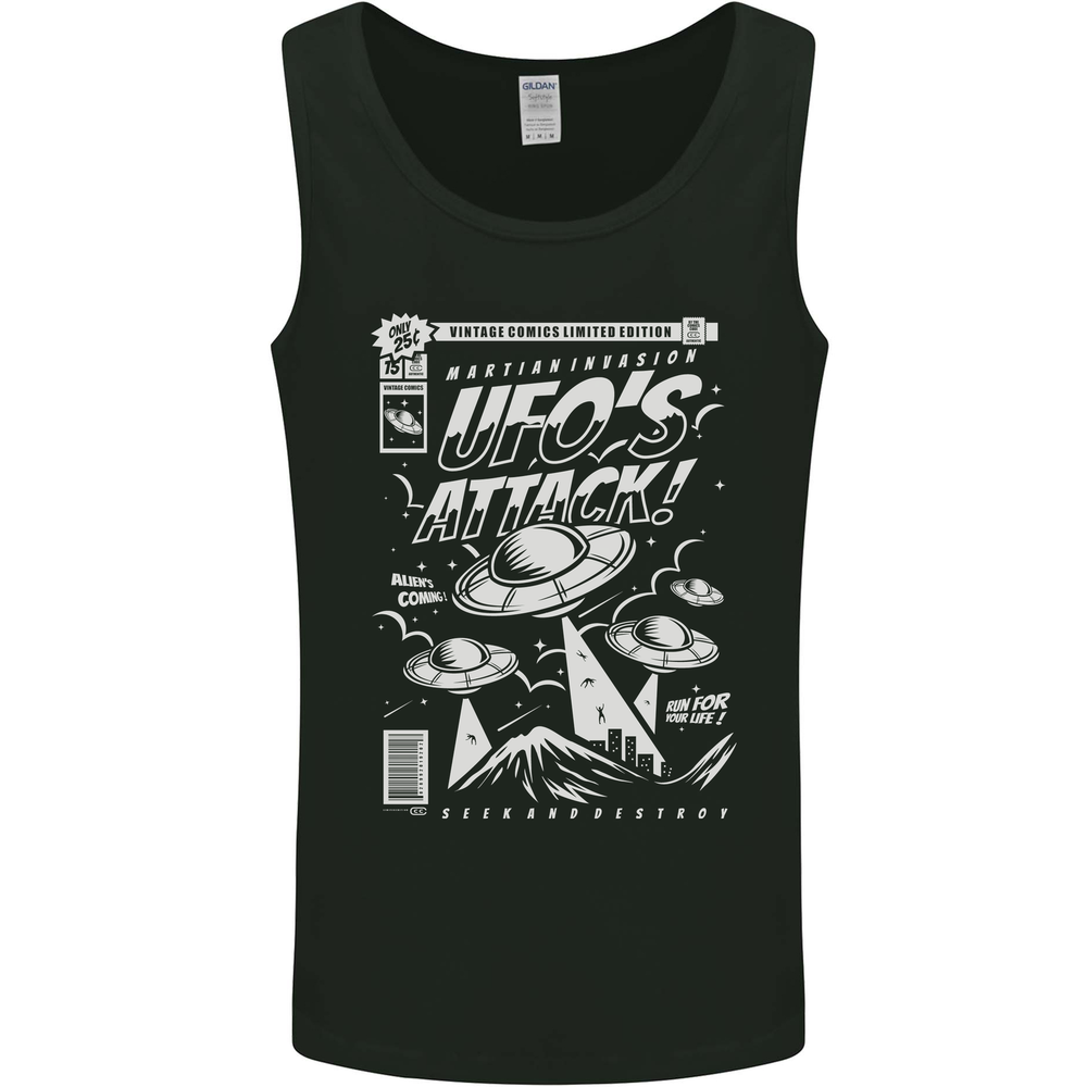 UFOs Attack! Aliens Out of Space Mens Vest Tank Top