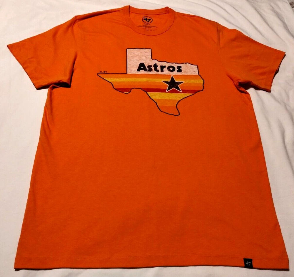 '47 Brand MLB Houston Astros Orange Cotton Tee Short Sleeve Size Medium NWOT