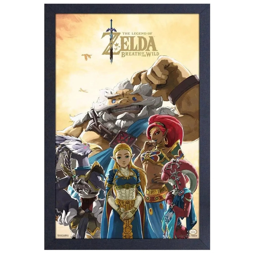 The Legend of Zelda: Breath of the Wild - Zelda & Champions Framed Poster (Gel C