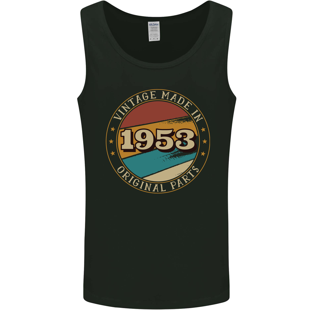 72nd Birthday Vintage Made In 1953 Mens Vest Tank Top