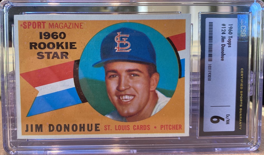 1960 Topps Sport Magazine Rookie Star Jim Donohue #124 RC