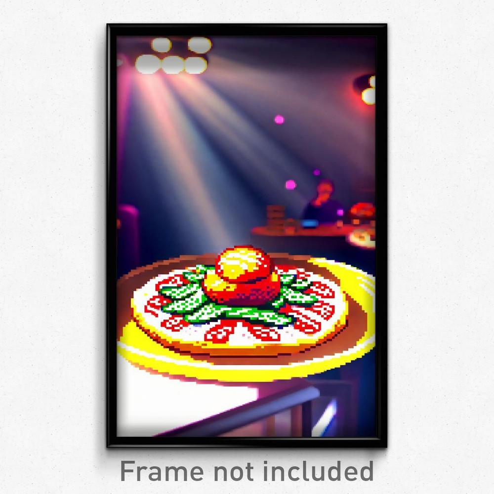 Pixel Art Poster - Amazing Tostada (8 Bit Psychedelic Trippy Video Game Print)