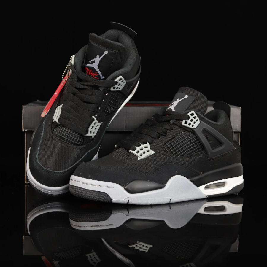 Nike Air Jordan 4 Retro SE Black Canvas Mens Basketball Sneakers