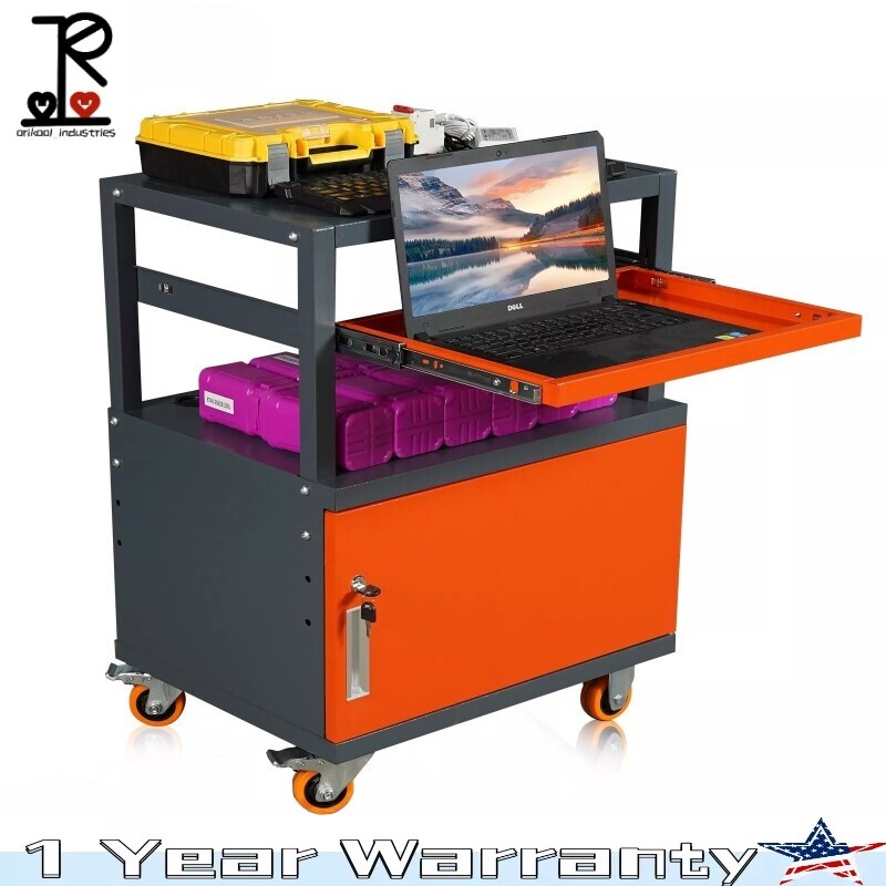Heavy Duty Locking Tool Trolley with Drawers for Laptop Storage