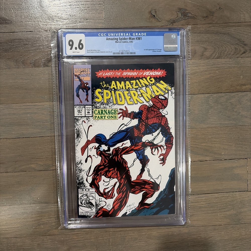 AMAZING SPIDER-MAN #361 CGC 9.6 White pages 1st Full CARNAGE! Venom 2 Movie!