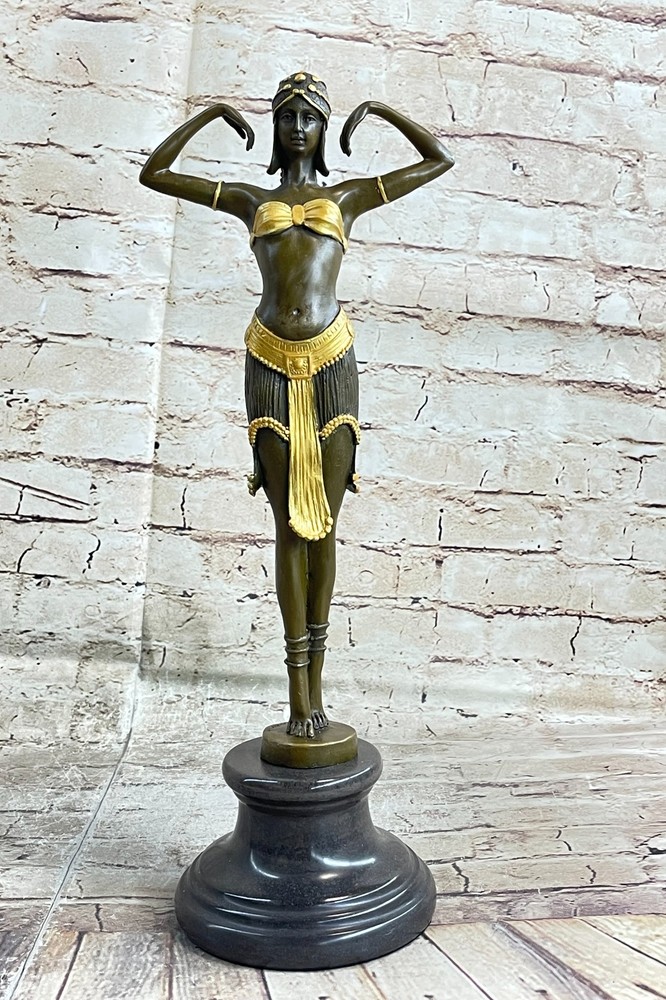 Bronze Art Deco Hindu Dancer Statue by D.H. Chiparus