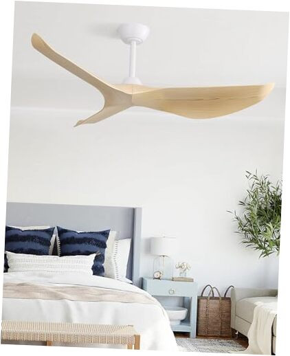 52-Inch Modern 3-Blade Ceiling Fan with Remote Control No Light