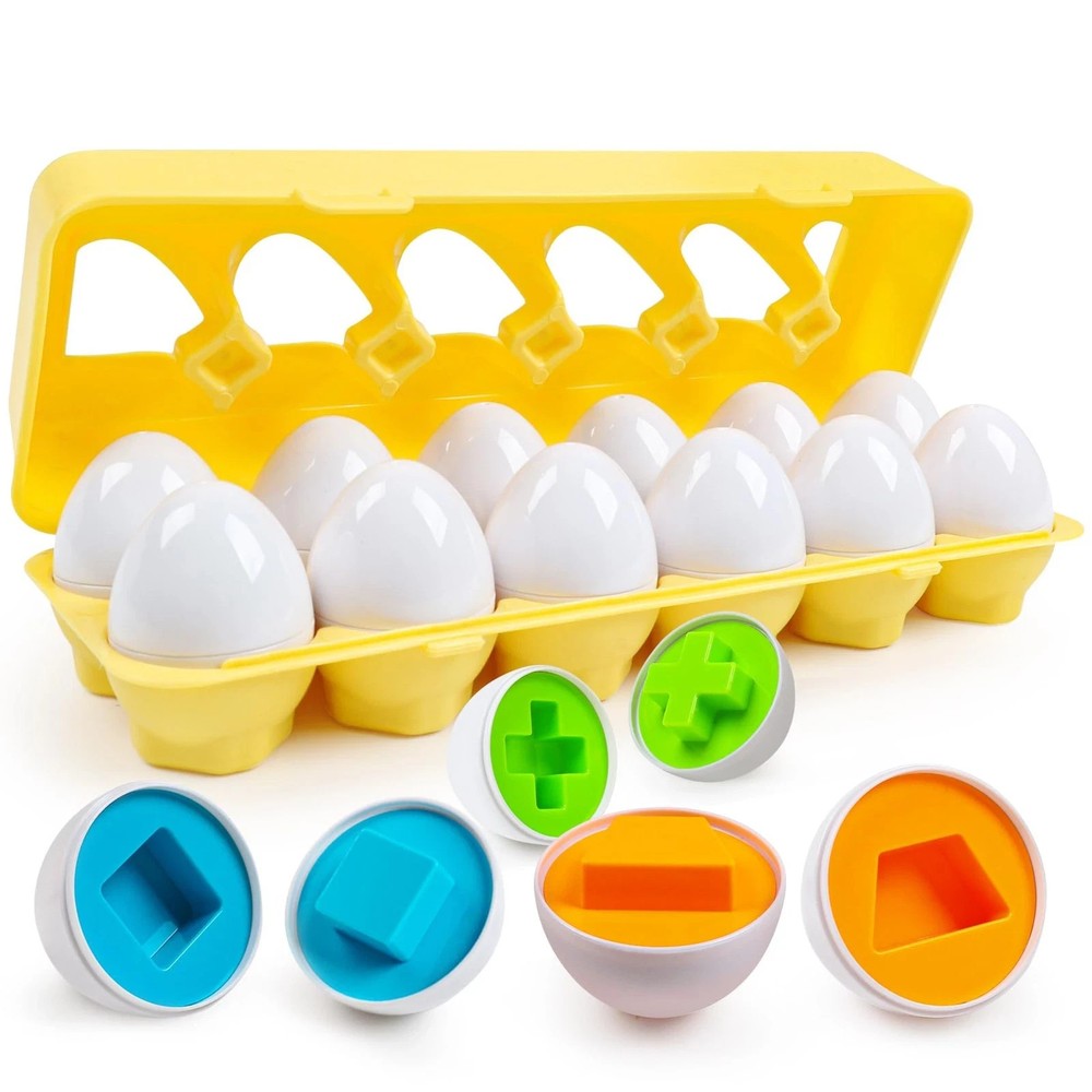 Tddler Toys 1-2,Montessori Geometric Egg Early Fine Motor Skills Learning Col...