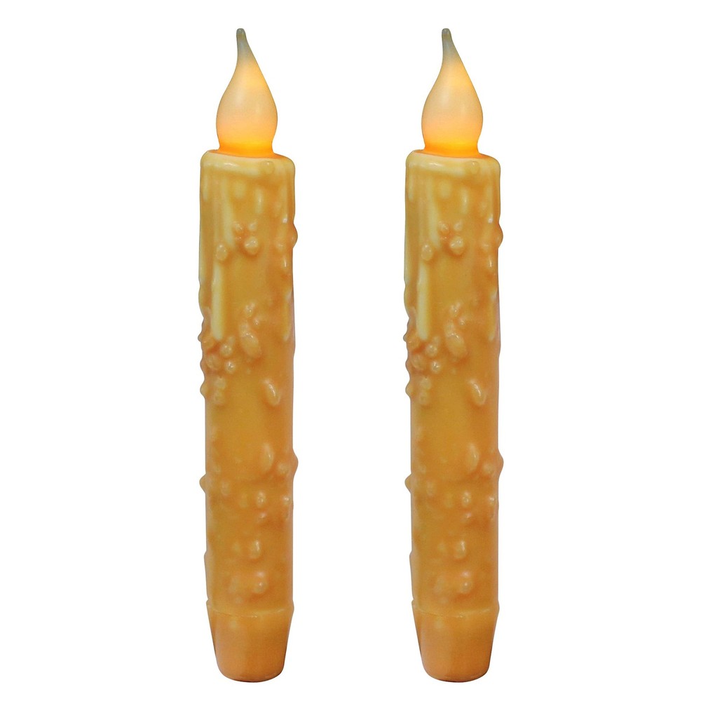 Real Wax Hand Dipped Battery LED Timer Taper Candles Rustic by Cvhomedeco