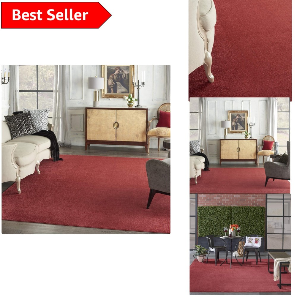 Brick Red 7x10 Indoor Outdoor Area Rug for Elegant Spaces