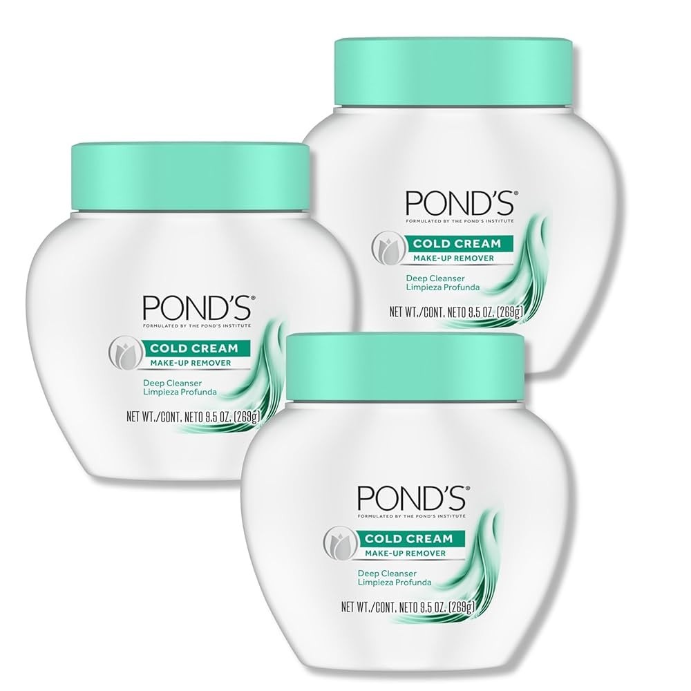 POND'S Cold Cream Makeup Remover Deep Cleanse 9.5oz Pack 3