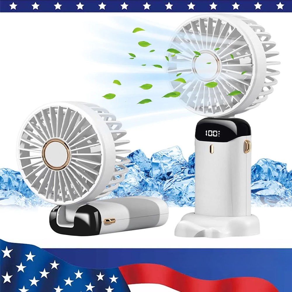 Mini Hand-held Fan Portable Folding Desk Fan Cooler Cooling USB Rechargeable Fan