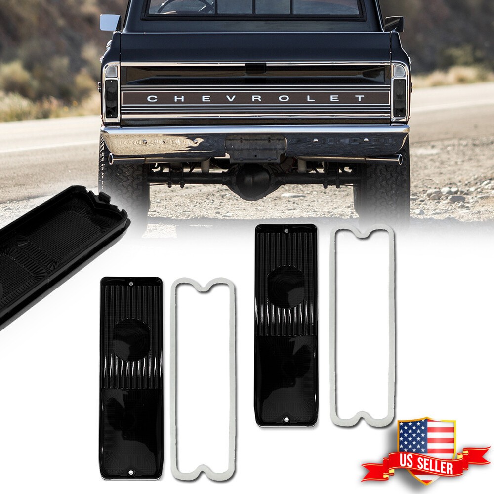 Smoked Tail Light Lenses Pair for 1967-72 Chevy GMC Truck