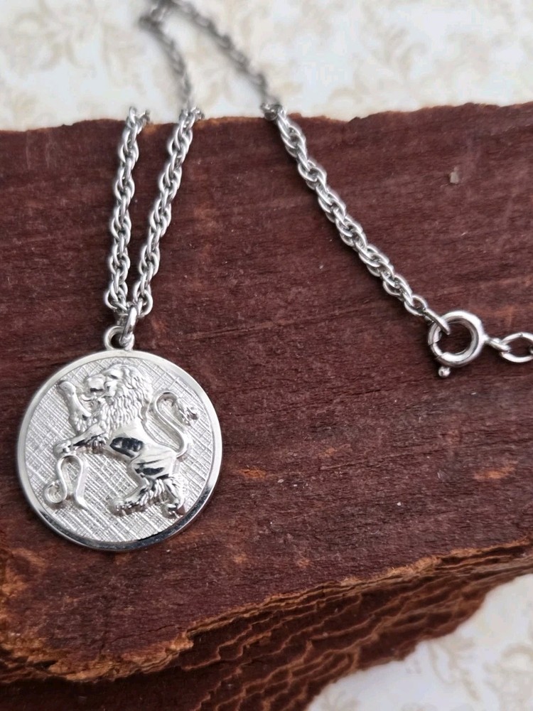 Vintage Anson Lion Sterling Silver Necklace Pendant 18