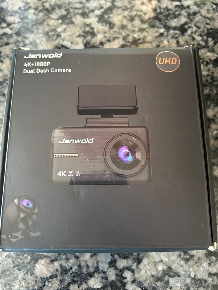 Janwold Dual Dash Camera 4K 1080P UHD Wide Angle 64G Card Dash & Rear New