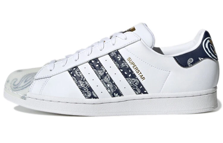 Size 5.5 adidas Superstar Bandana in White and Collegiate Navy Style