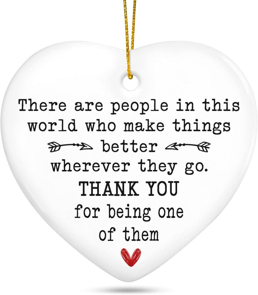 Christmas Thank You Gifts for Women - Ceramic Christmas Ornaments 2025 with Card
