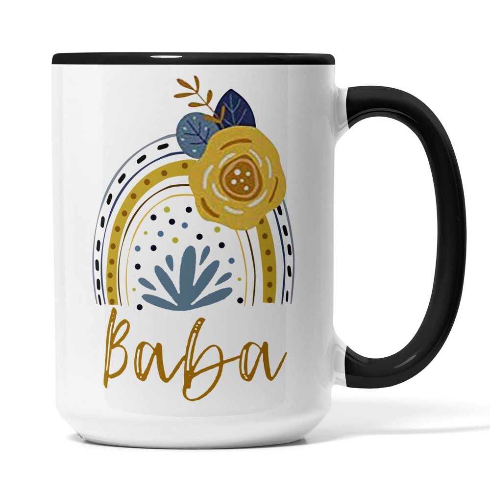 Baba Rainbow Mug Ukrainian Grandma Pregnancy Reveal Gift Baby Announcement Idea